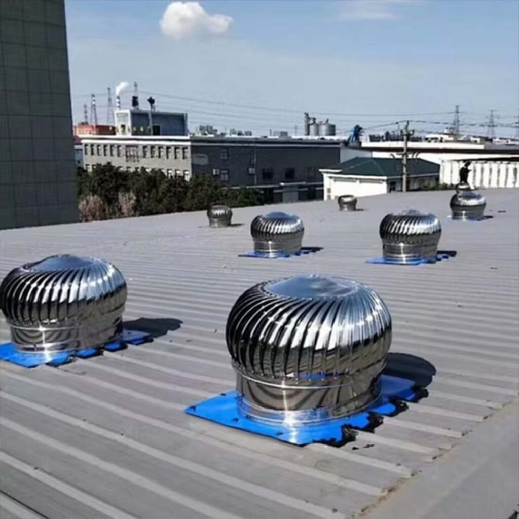 roof mounted ventilation fan on house roof