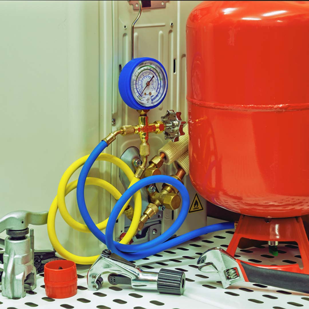 Close-up of a technician-style ventilation maintenance