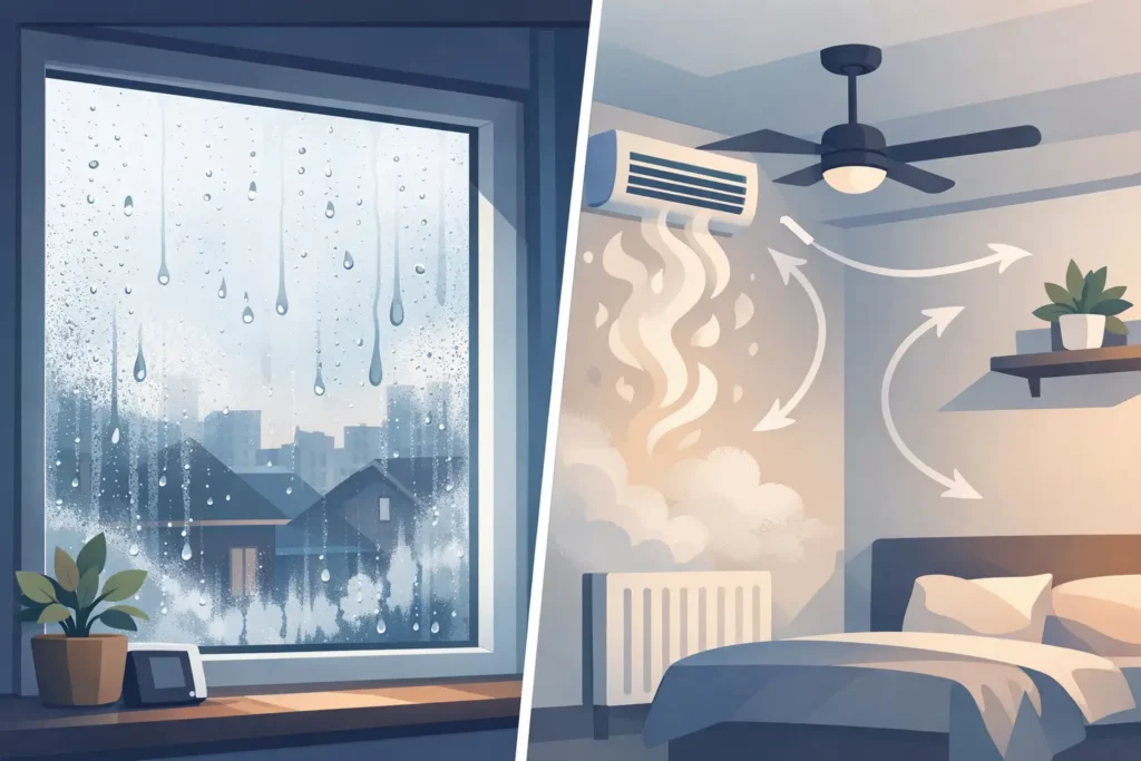 Kondens på fönster och dålig ventilation